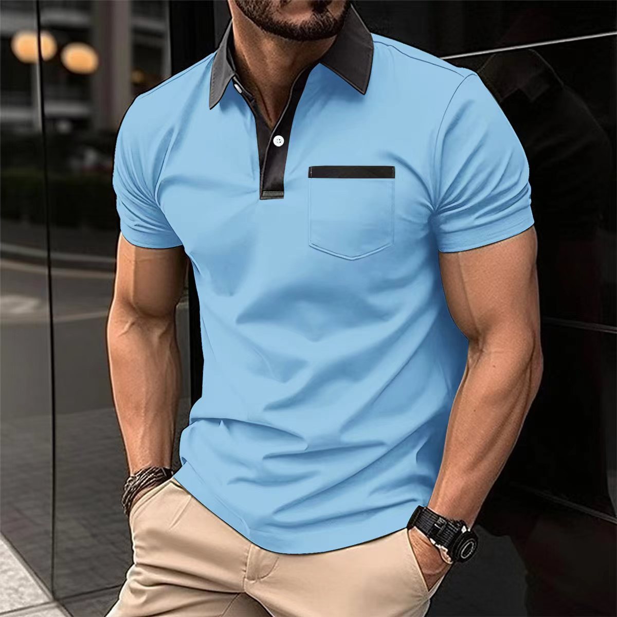 Lapel Fashion Short-sleeved T-shirt