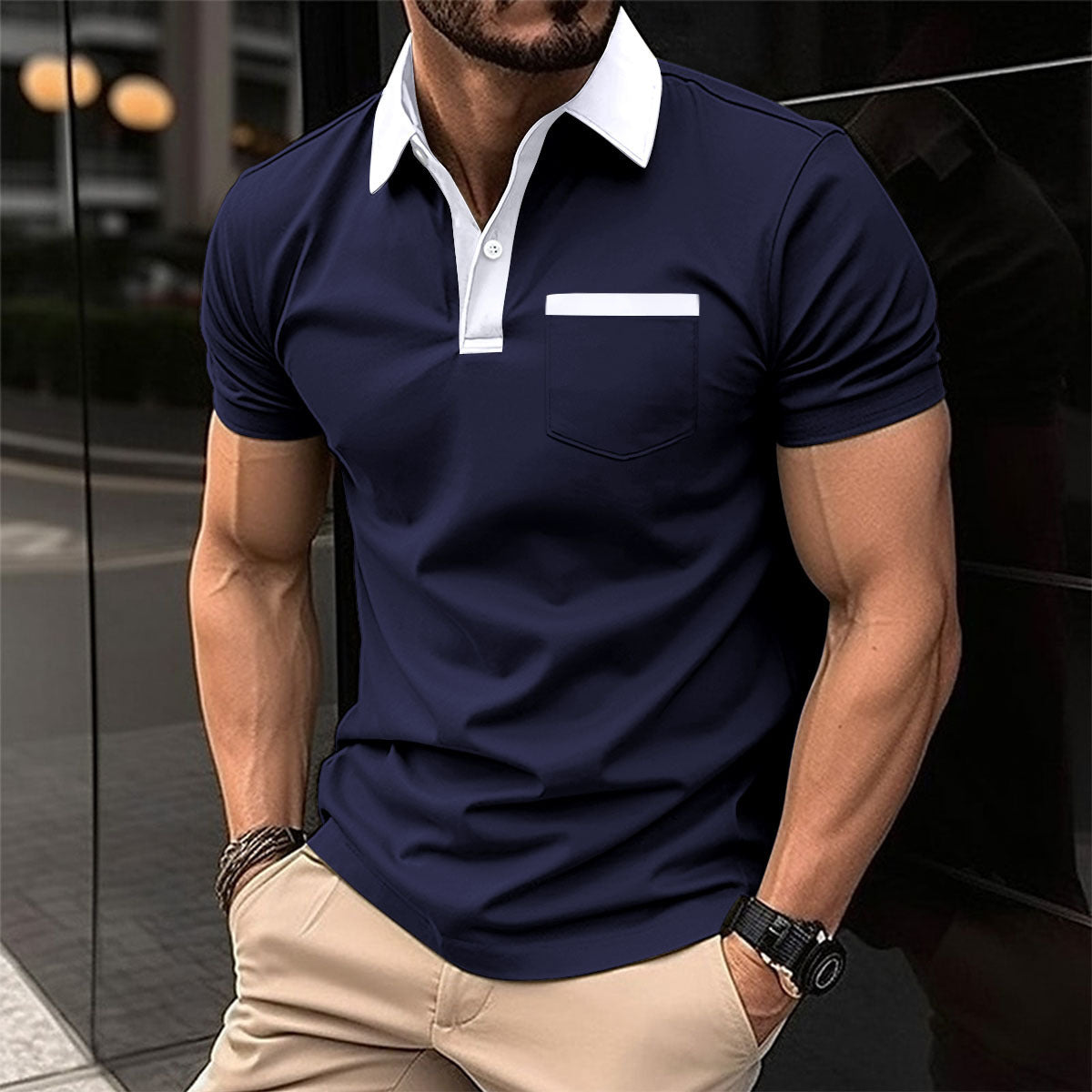 Lapel Fashion Short-sleeved T-shirt