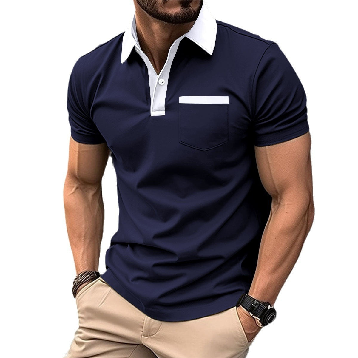 Lapel Fashion Short-sleeved T-shirt