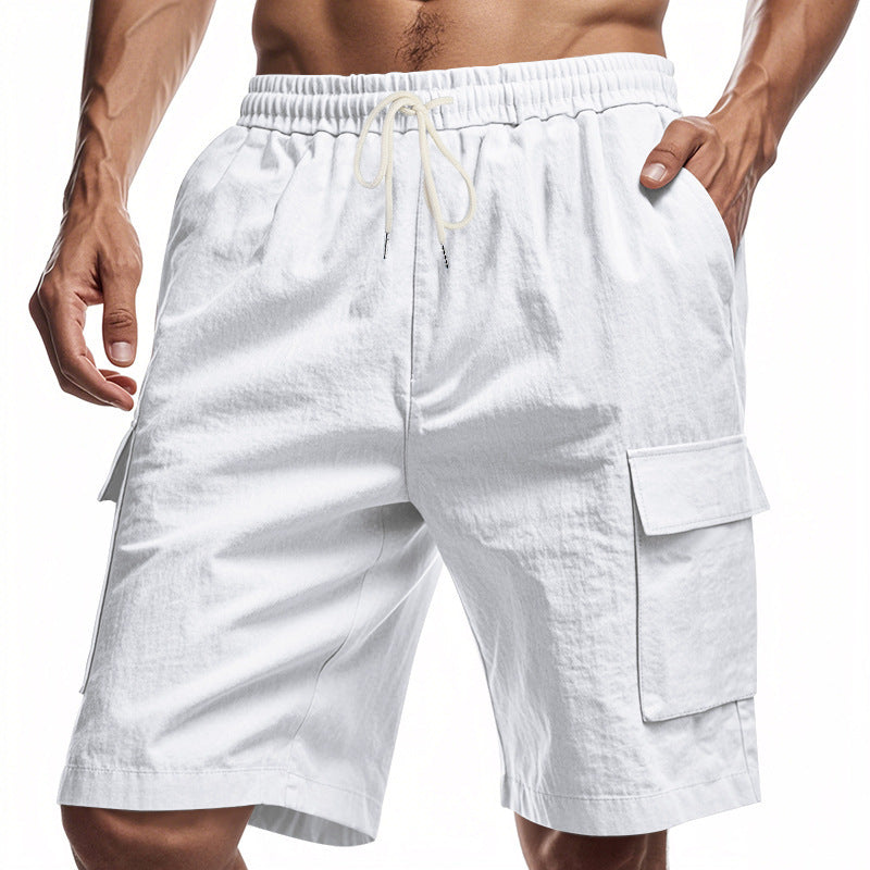 Loose Sports Linen Drawstring Shorts