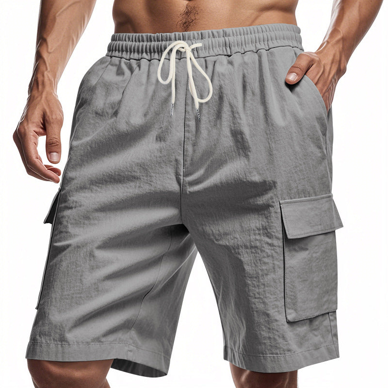 Loose Sports Linen Drawstring Shorts