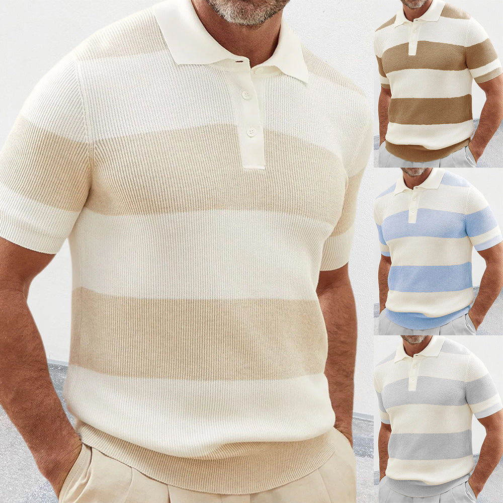 Lapel Sweater Short Sleeve T-shirt