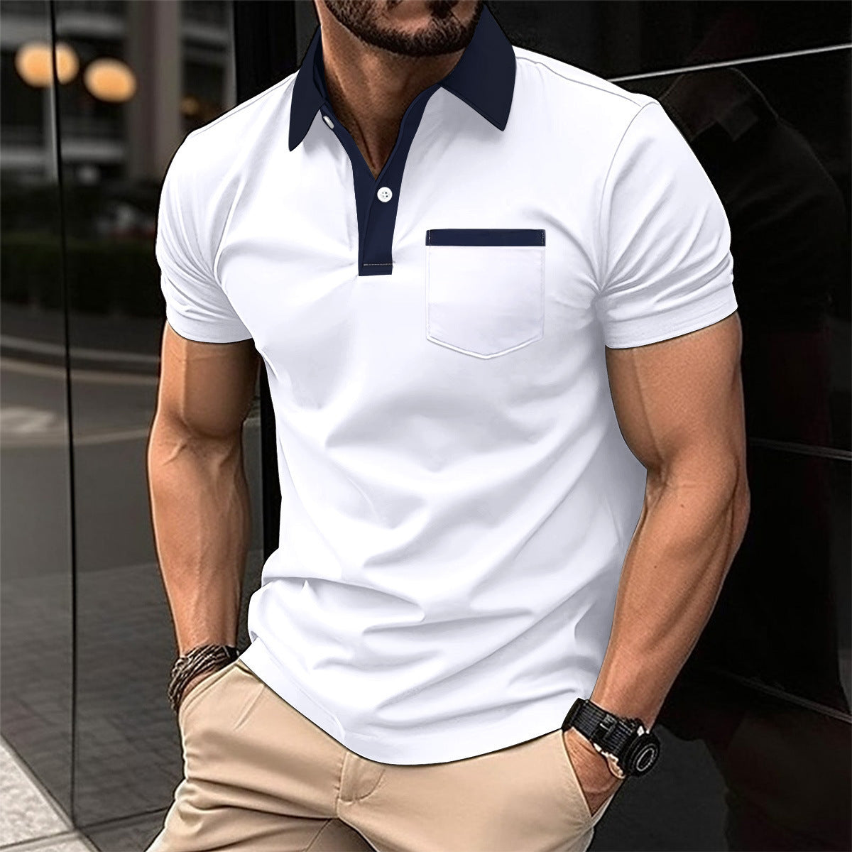 Lapel Fashion Short-sleeved T-shirt