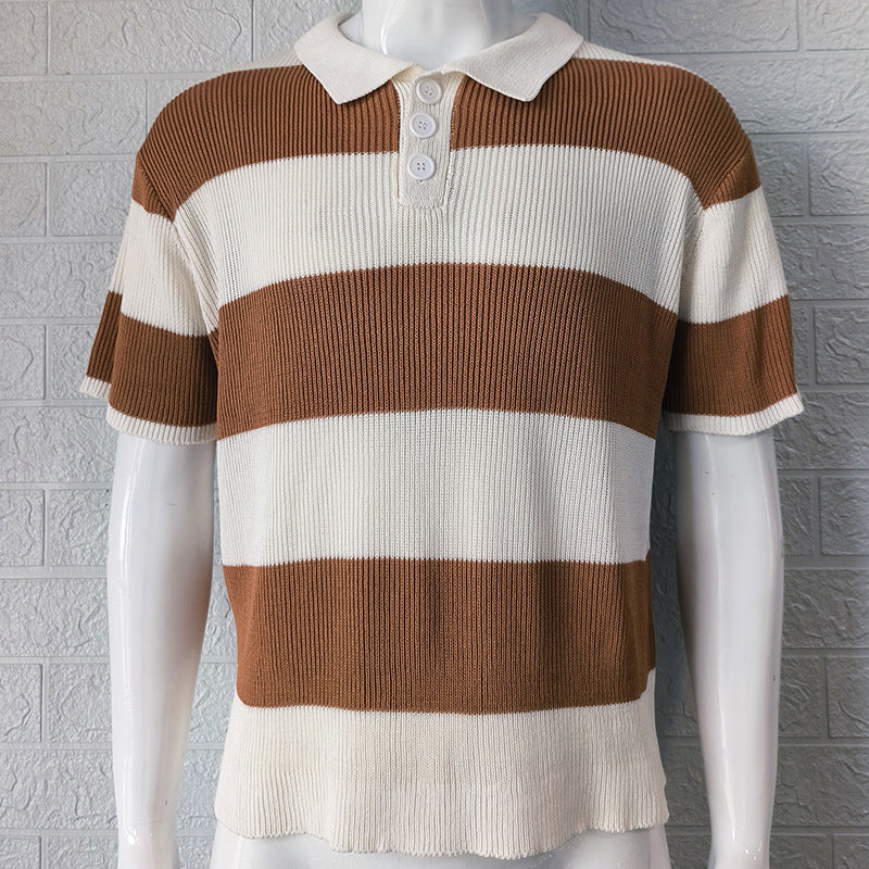 Lapel Sweater Short Sleeve T-shirt