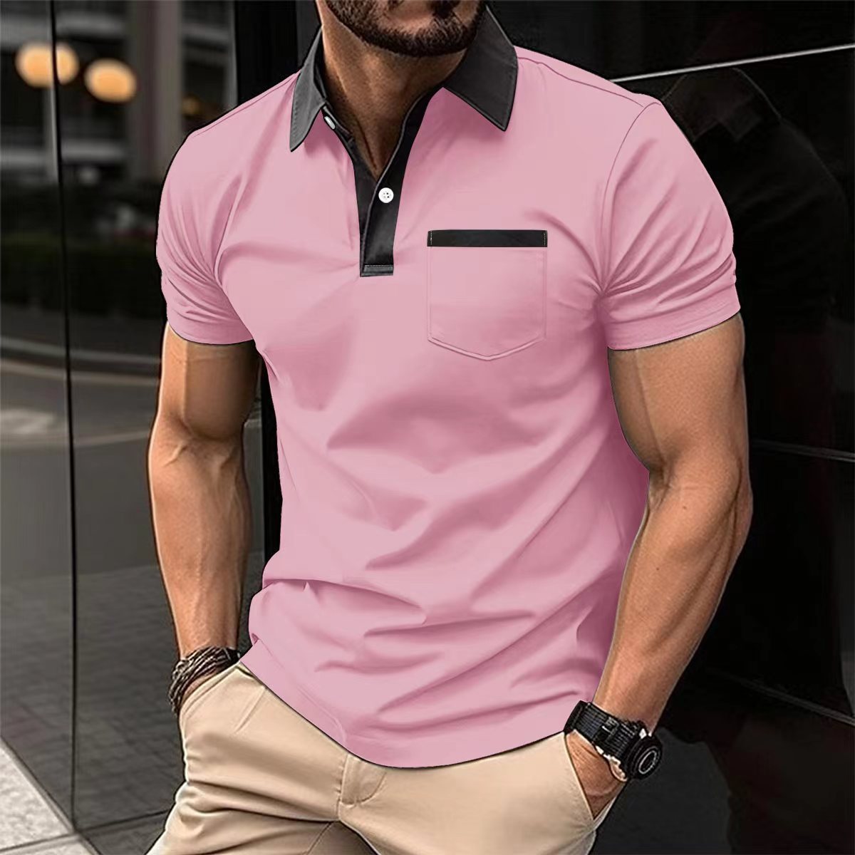 Lapel Fashion Short-sleeved T-shirt