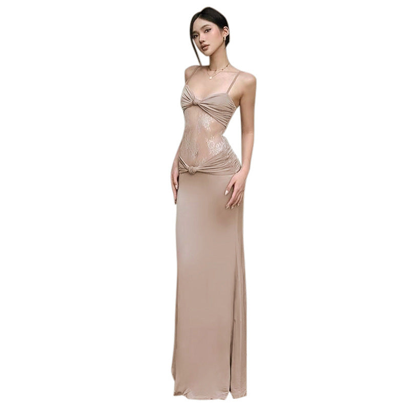 Halter Sleeveless Lace Dress