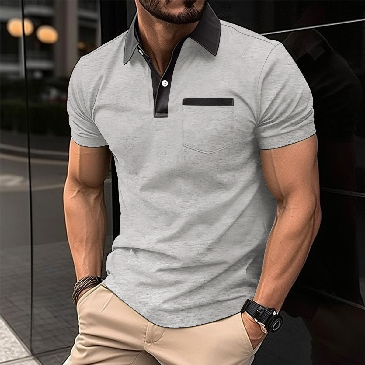 Lapel Fashion Short-sleeved T-shirt