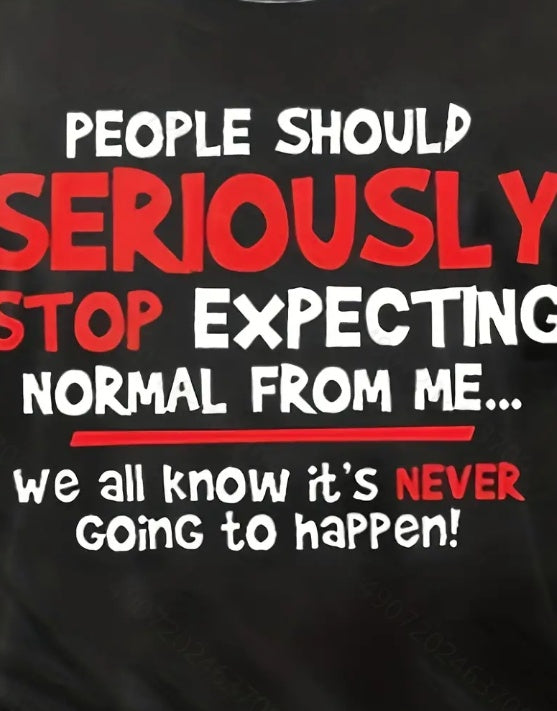 Interesting Slogan Pattern Printed Men's T-shirt