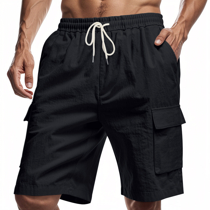 Loose Sports Linen Drawstring Shorts