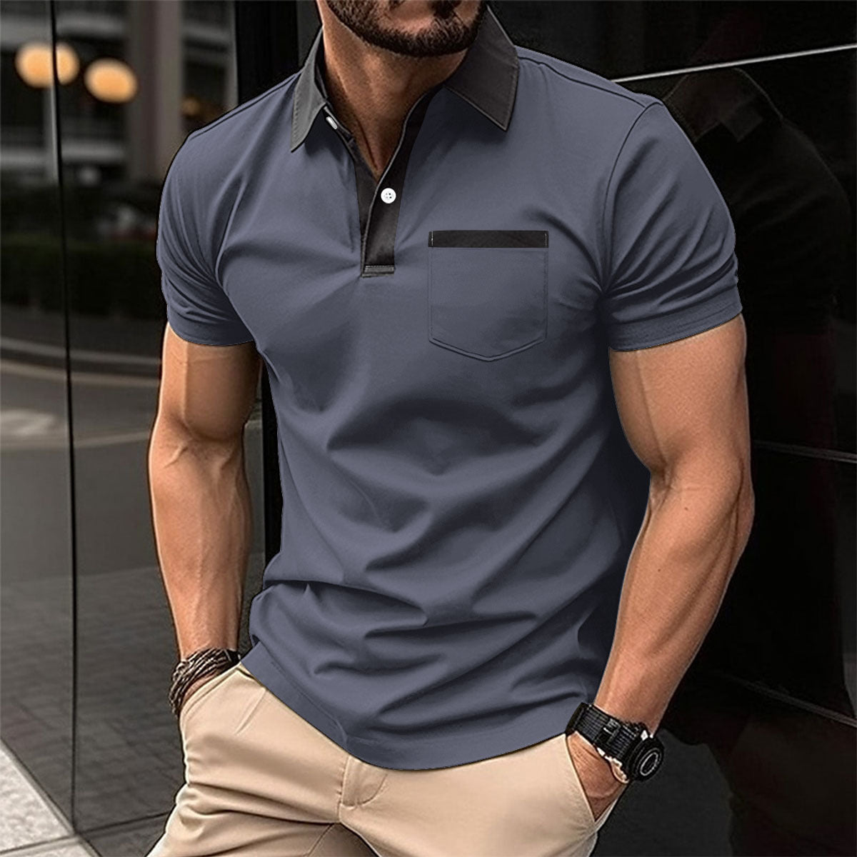 Lapel Fashion Short-sleeved T-shirt